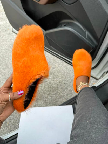 Fur Slip-On Flat Slides