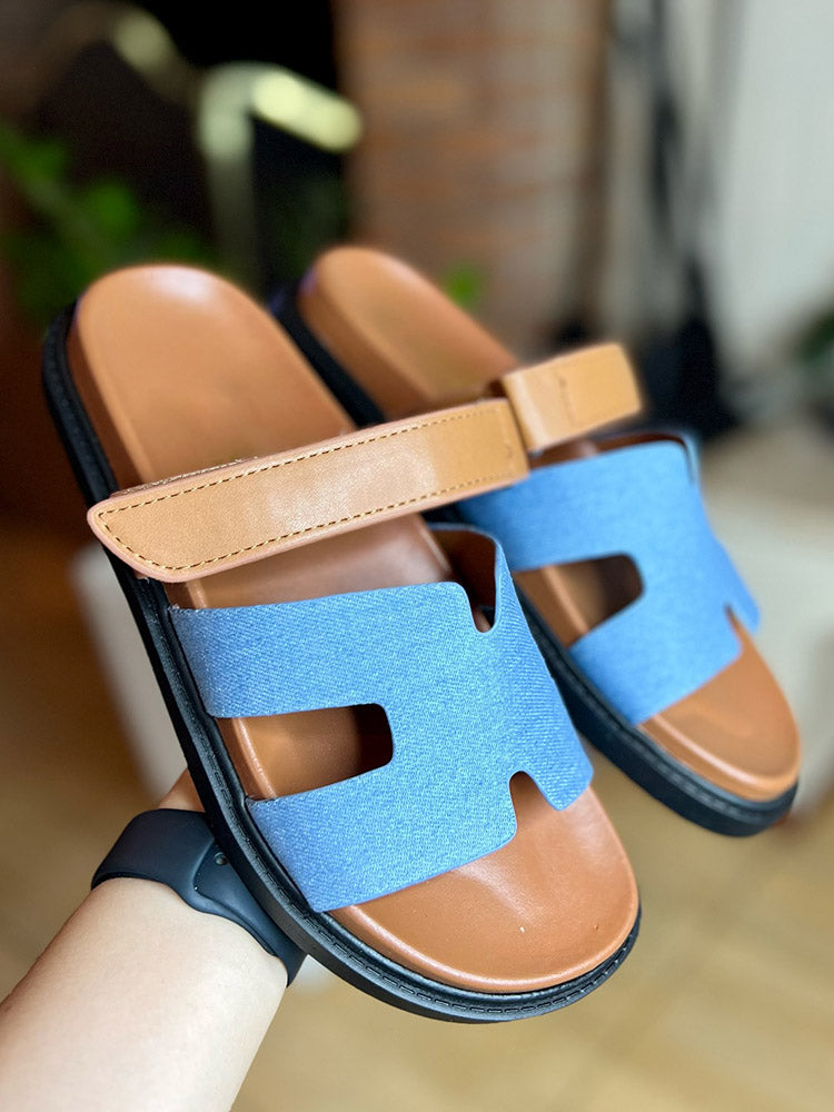 Velcro Strap Flat Sandals