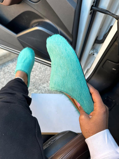 Fur Slip-On Flat Slides