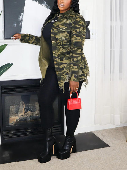Camouflage Distressed Jacket