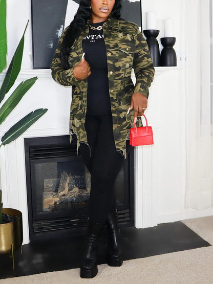 Camouflage Distressed Jacket