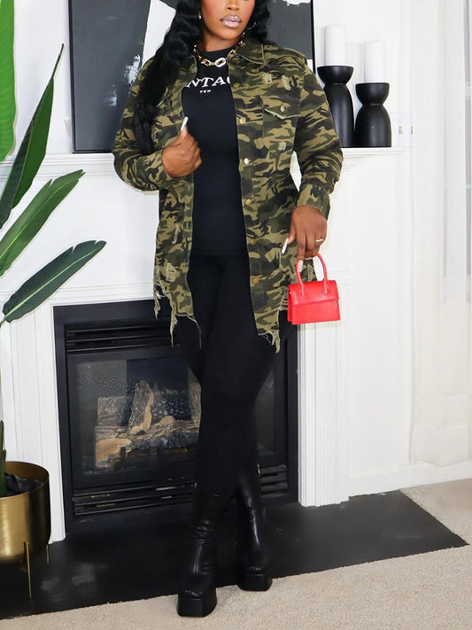 Camouflage Distressed Jacket