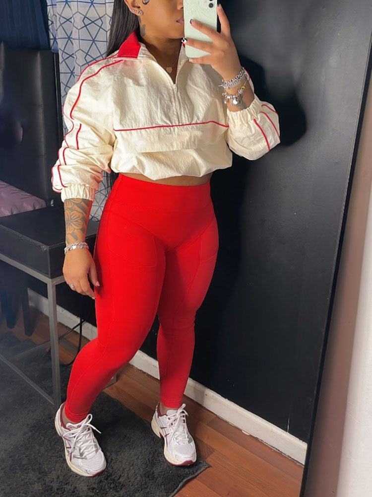 Athletic Jacket & Leggings Track Set