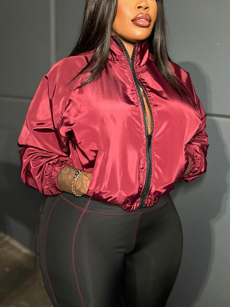 Contrast Windbreaker Jacket & Leggings Set