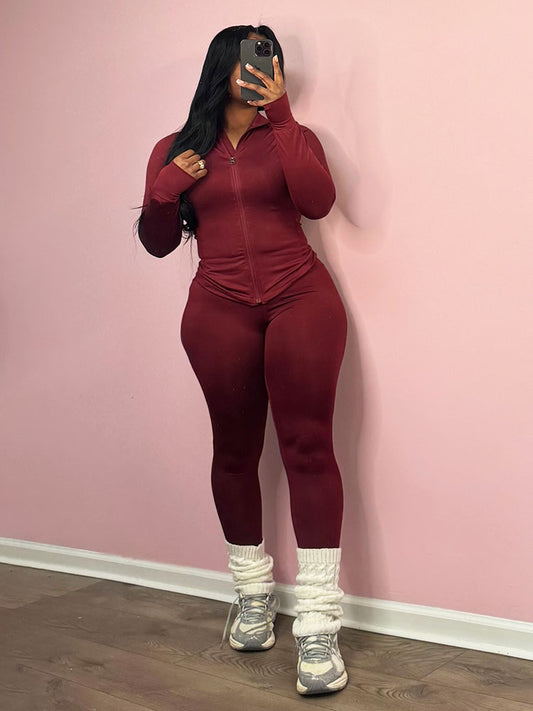 Ensemble veste et leggings de sport sans coutures