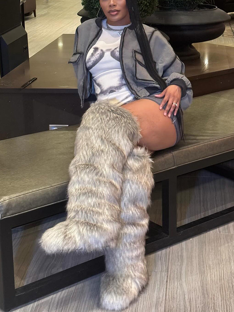 Bottes en fausse fourrure