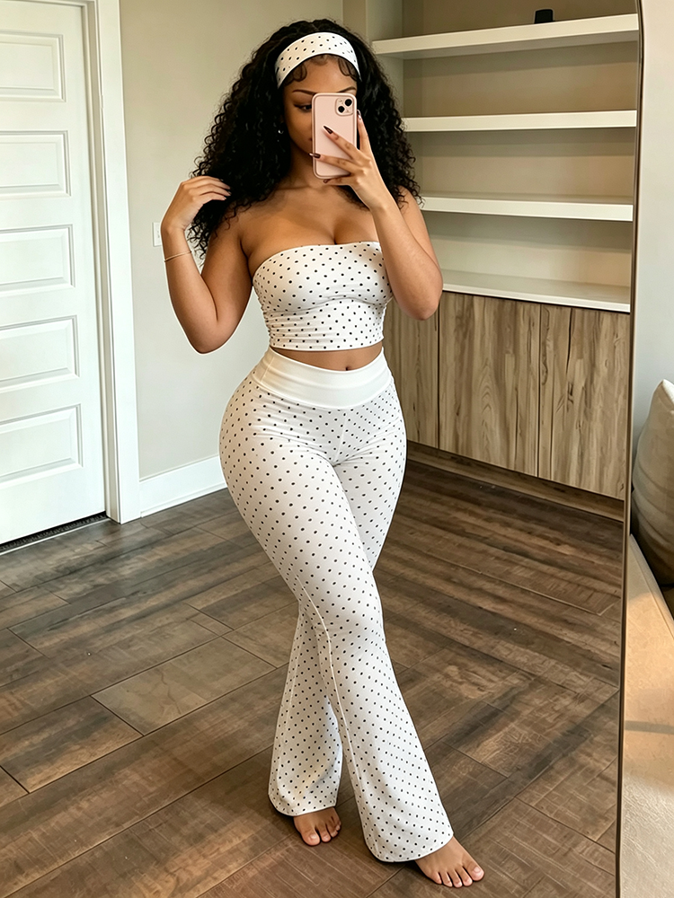 Brunch Polka Dot Pant Set W/Headband