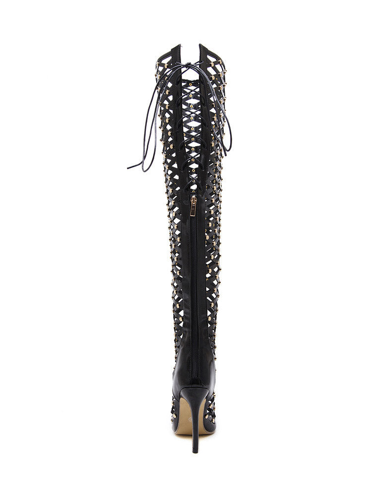 Studded Over The Knee Boots - ECHOINE