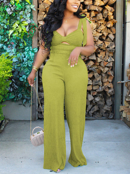 Tie Shoulder Jumpsuit - ECHOINE