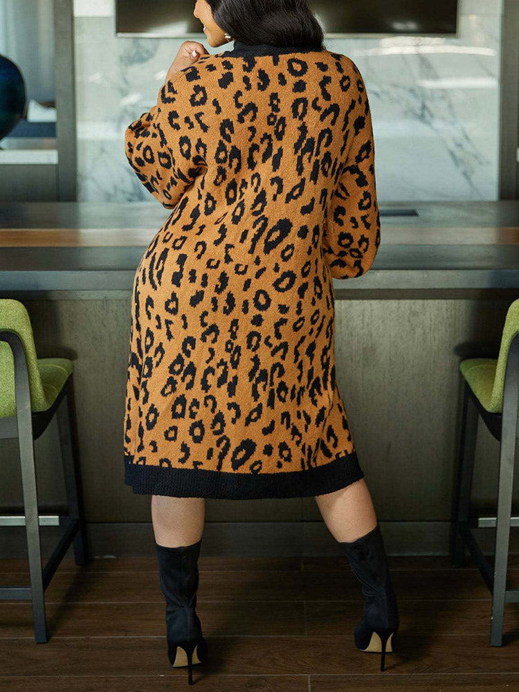 Leopard Knit Cardigan - ECHOINE