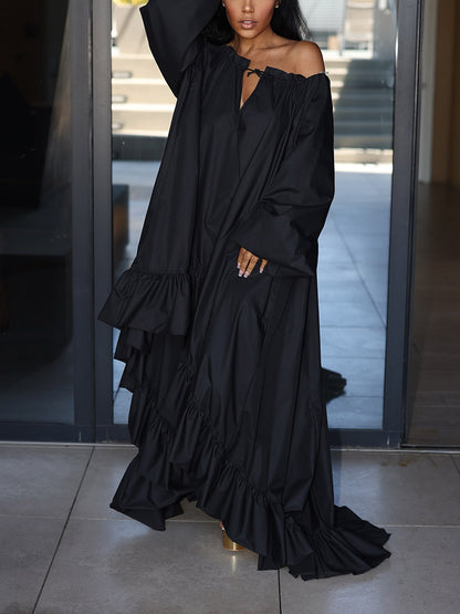 High-Low Ruffle Flowy Dress