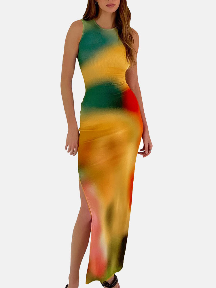 Tank Tie Dye Split Dress