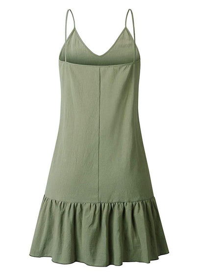 Casual Plain Swing Sundress