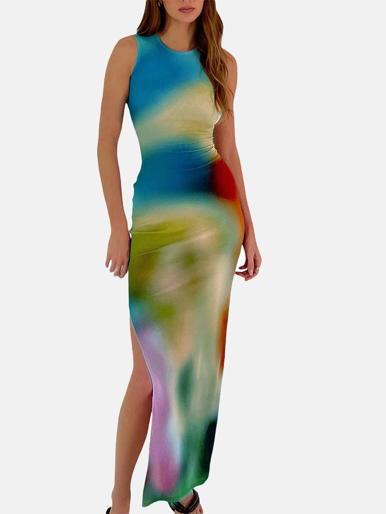 Tank Tie Dye Split Dress