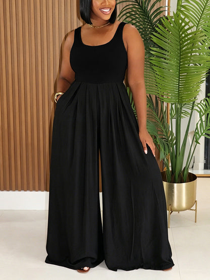 Ribbed Tank Wide-Leg Jumpsuit
