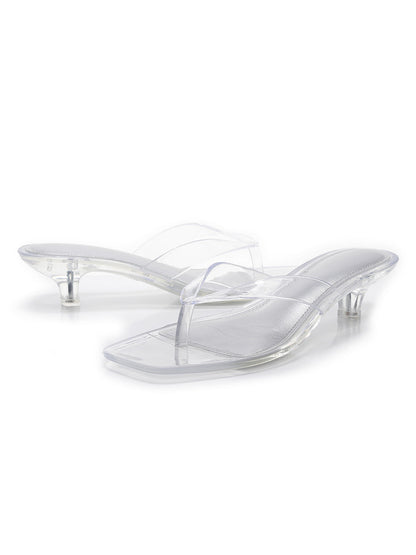 Jelly Thong Kitten Heel Sandals