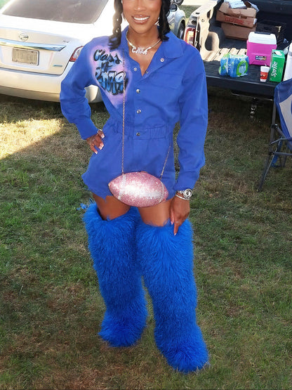 Thigh High Mongolian Fur Boots