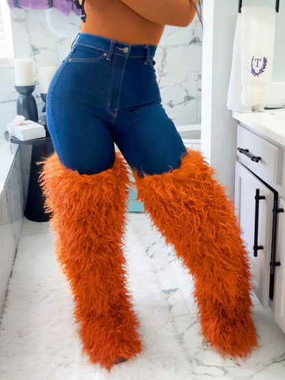 Thigh High Mongolian Fur Boots
