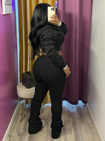 Basic Hoodie Extended Pants Set