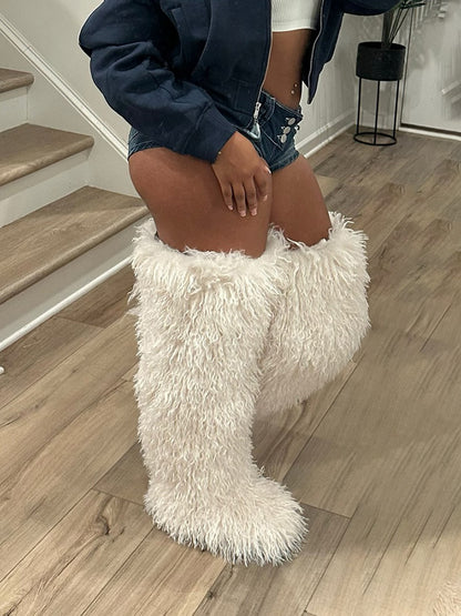 Thigh High Mongolian Fur Boots