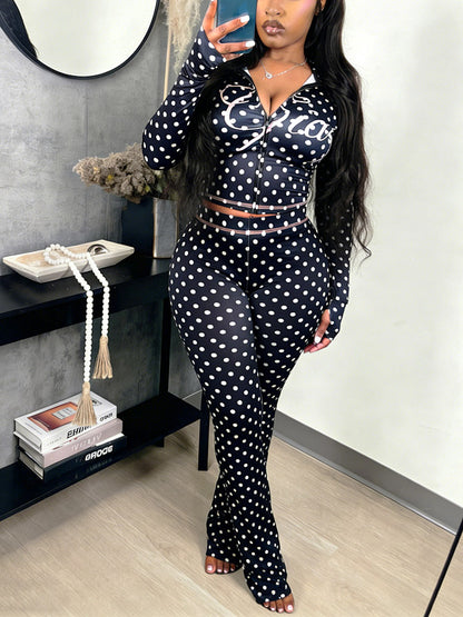 Graphic Hoodie & Flare Pants Set