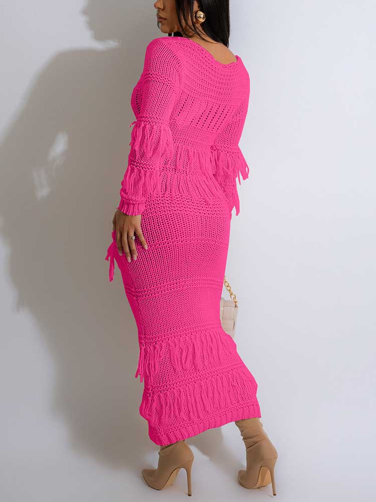 Tassel Knit Dress - ECHOINE