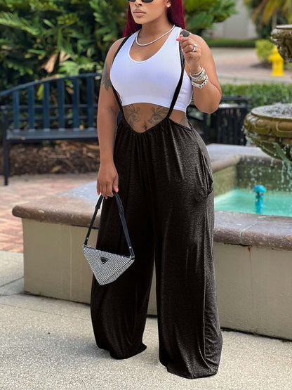 Solid Wide Leg Overall - ECHOINE