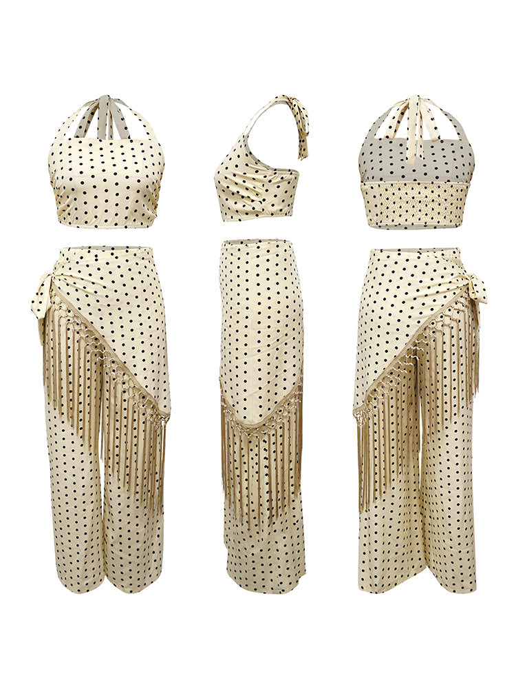 Polka Dot Fringe Three Pieces Set