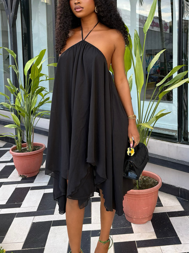 Halter Flowy Mini Dress