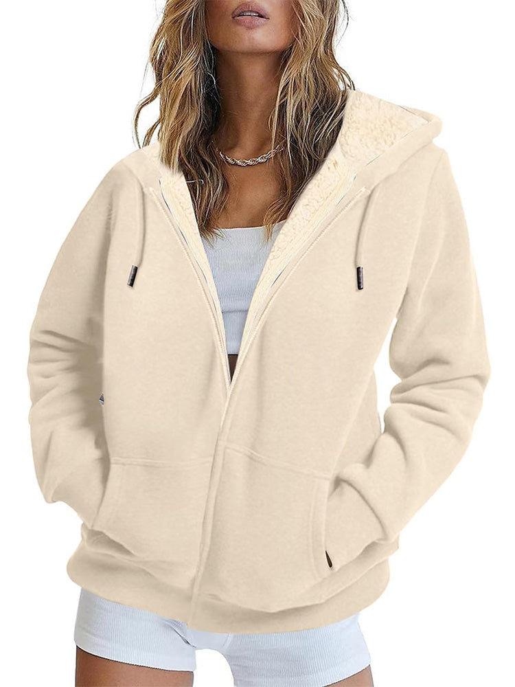 Fleece Lined Zip Up Hoodie