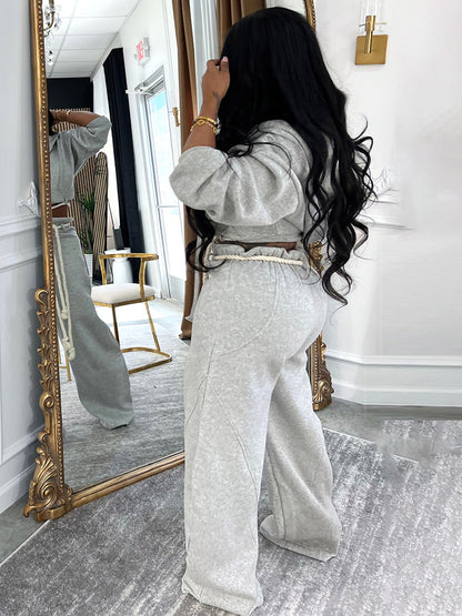 Rope Hoodie Jacket & Wide Jogger Set