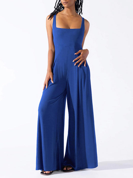 Square Neck Wide Leg Jumpsuit