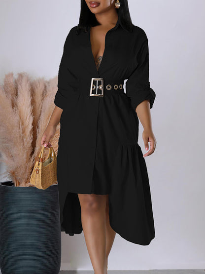 High Low Hem Shirt Dress