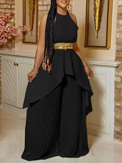 Halter Wide Leg Pants Set - ECHOINE