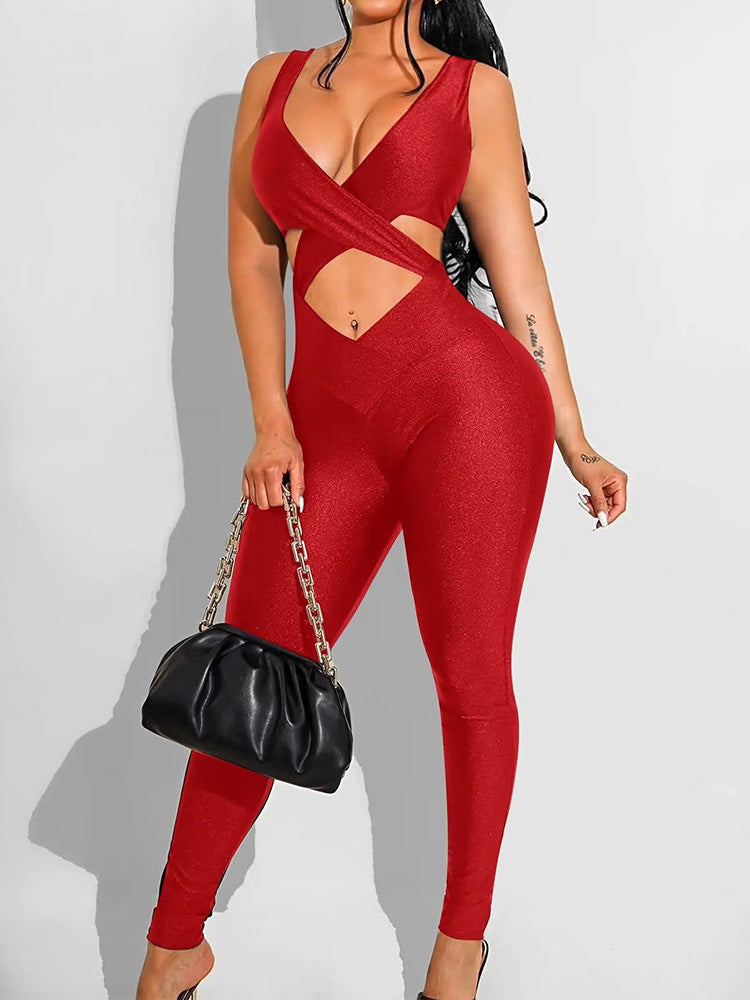 Cutout Sleeveless Skinny Jumpsuit