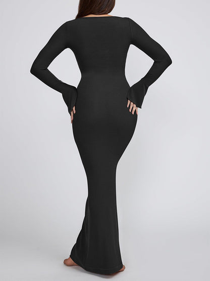 Square Neck Bodycon Maxi Dress