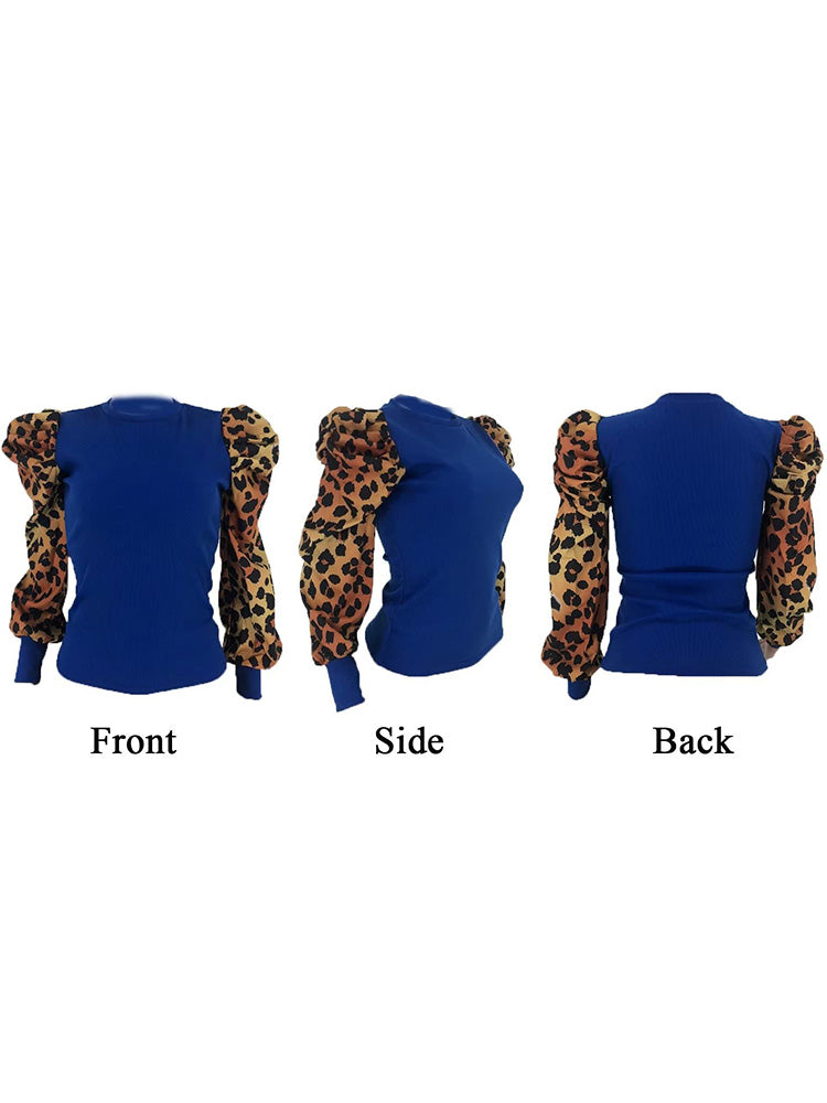 Mock Neck Leopard Knit Top