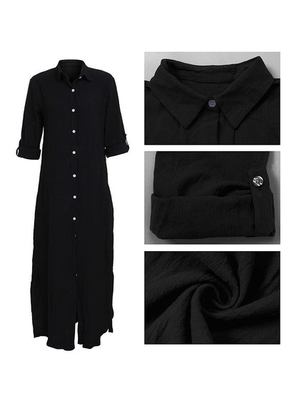 Button Down Loose Shirt Dress