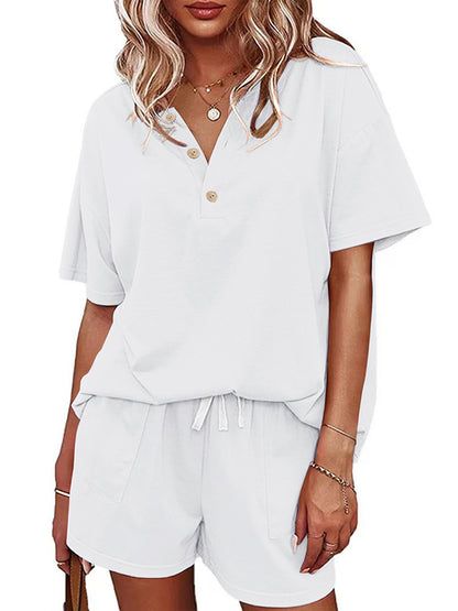 V-Neck Top Shorts Loungewear