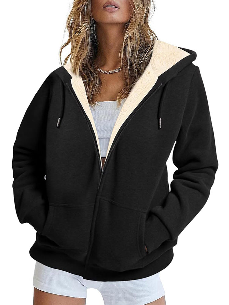 Fleece Lined Zip Up Hoodie