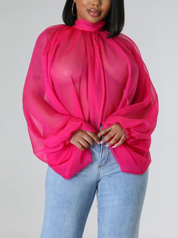 Chiffon Slit Asymmetric Top - ECHOINE