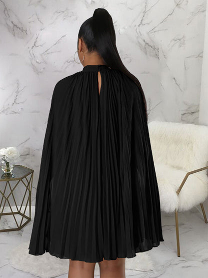 Split Cloak Sleeve Chiffon Dress