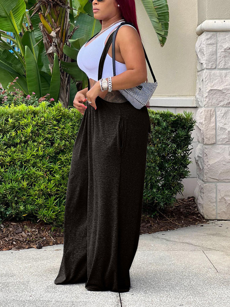 Solid Wide Leg Overall - ECHOINE