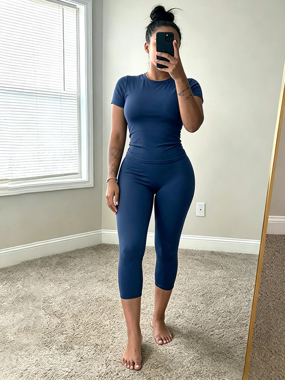 Effortless Fitted Tee & Capri Leggings Set