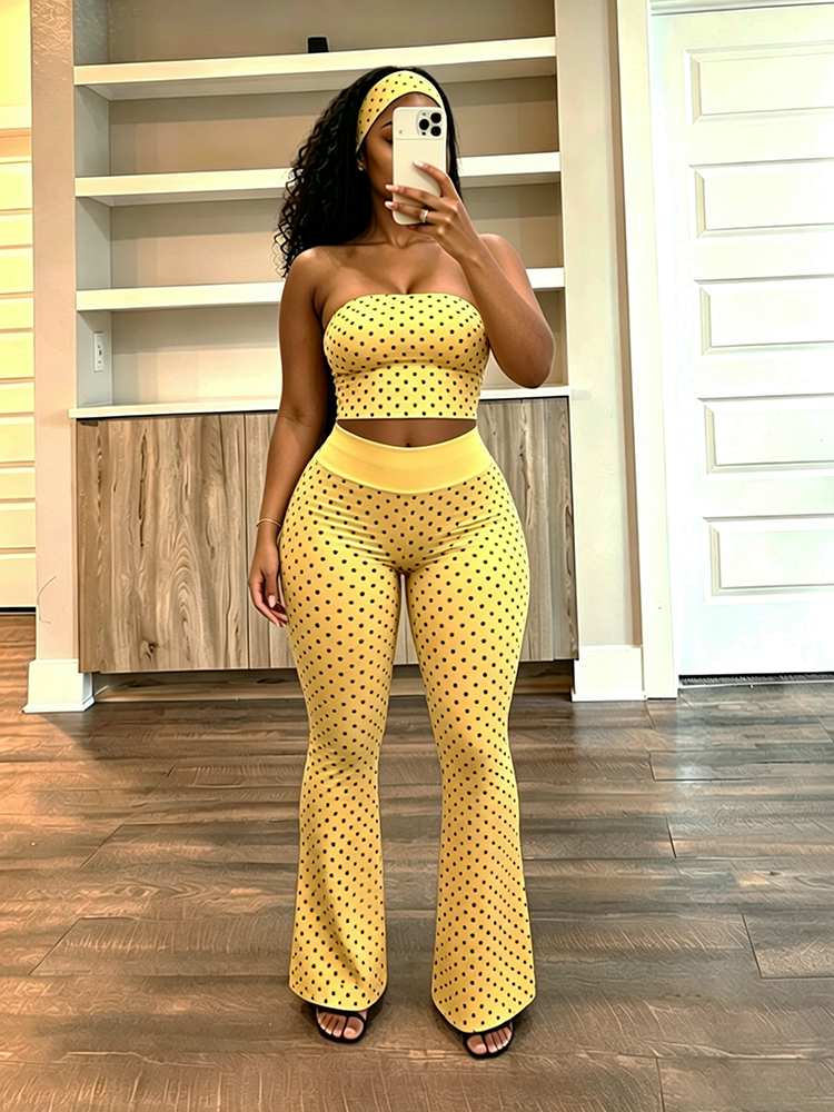 Brunch Polka Dot Pant Set W/Headband