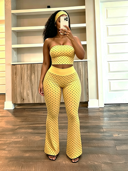 Brunch Polka Dot Pant Set W/Headband