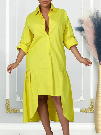 High Low Hem Shirt Dress