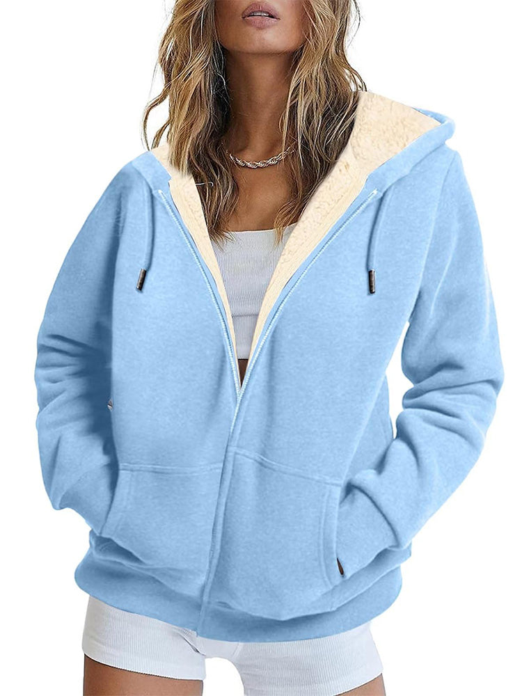 Fleece Lined Zip Up Hoodie