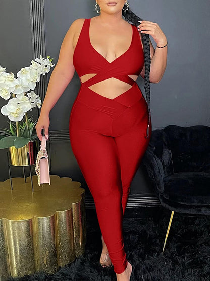 Cutout Sleeveless Skinny Jumpsuit