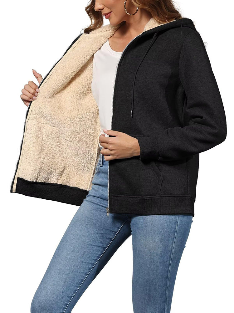 Fleece Lined Zip Up Hoodie